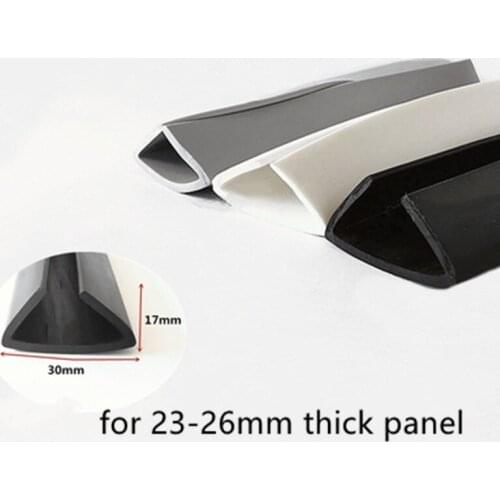 Rubber U Sealing Strip 17x30mm 26mm thick Glass Metal Car Wood Panel Board Flat Edge Encloser Shield White Gray Black