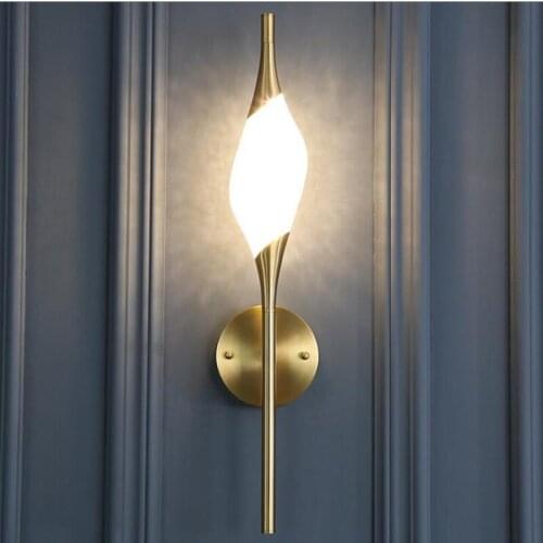 Luxury Copper LED Wall Light Modern Sconce Wall Lamp For Bedroom/Living Room Designer Wall Lighting Home Inodoor
