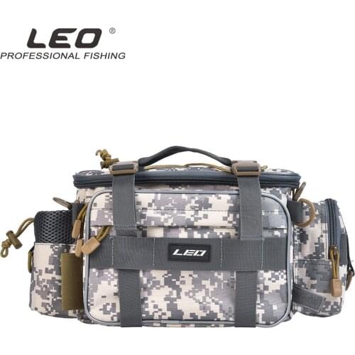 Leo Fishing Bag 1000D Oxford Fishing Tackle Lure Bag Multipurpose Fishing Line Carrier Outdoor Photography Waist/Shoulder Bag