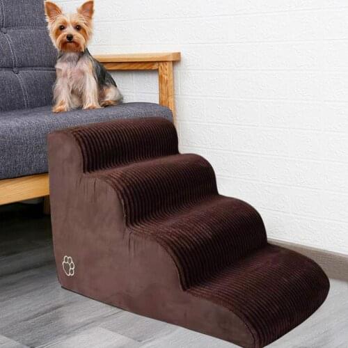 Dog House Dog Stairs Pet Ramp 4 Tiers Pet Stairs Non-Slip Dog Steps For Cats Dogs Steps Stairs For Small Dog Cat Removable Bed
