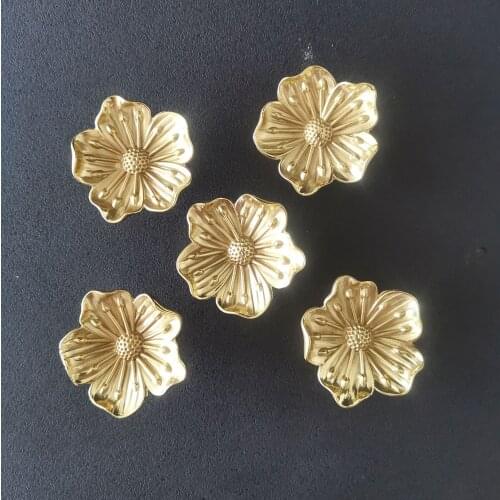 Art Vintage Furniture Handles Kitchen Wardrobe Cabinet Knobs Drawer Door Pulls Brass Gold For Flower Shape cabinet handles
