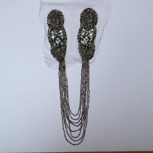 Sewing beaded collar patches for clothing DIY floral embroidered parches appliques for clothes decoration parch ropa