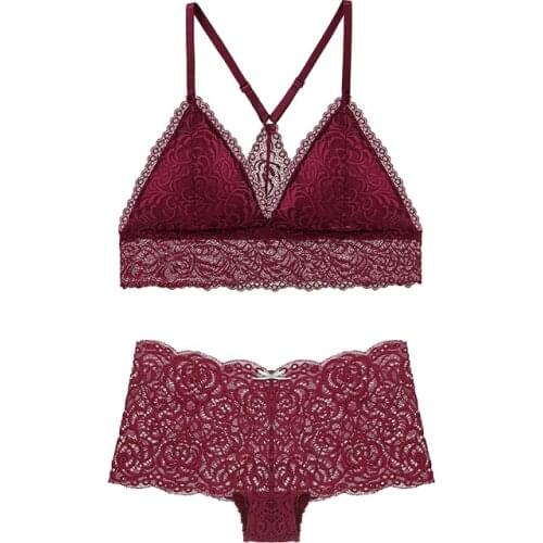 1 Set Women Lingerie Lace Bra Sets Underwear Sexy Panties Padded Bralette Ultrathin Boyshorts For Lady Female Intimates BANNIROU