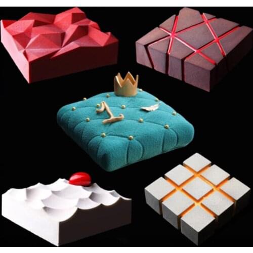 1pc DIY Irregularity Geometry Large Silicone Cake Mold 3D Pan Silicon Molds