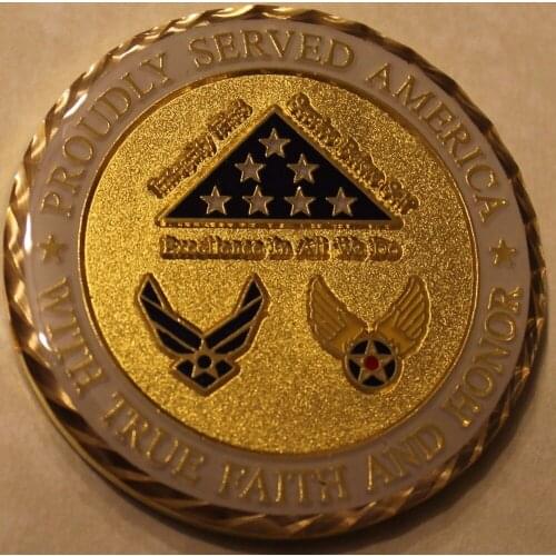 100pcs/lot Free Shipping,Air Force Veteran Airman Retirement Challenge Coin