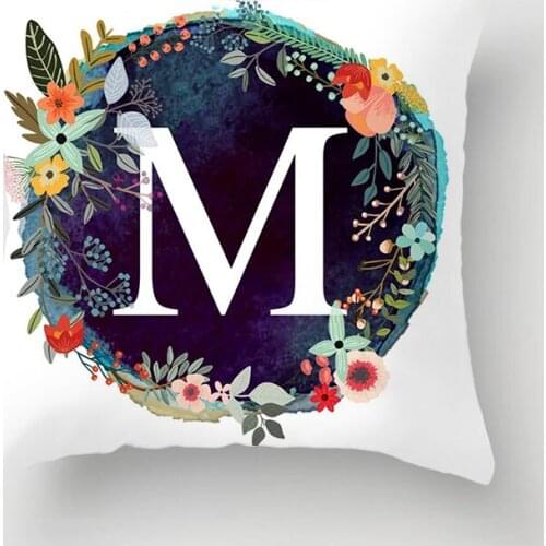 26 Alphabet Initials Cushion Covers English Letters With Garland HOME LOVE Throw Pillow Case Bedroom Sofa Decoration