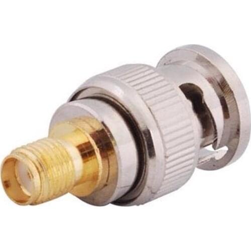 2pcs Gold-plated Copper BNC-J/SMA-K BNC Male To SMA Female Plug Connector Panel Mount RF Coax Adapters