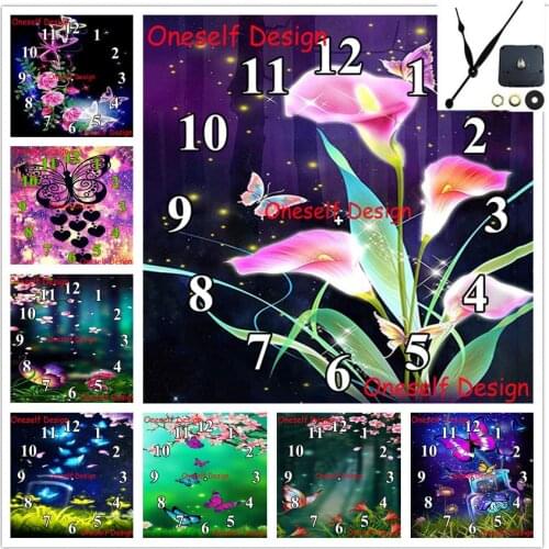 5d diamond painting full with Mechanical clock flower 5d diamond embroidery full square/round diamond mosaic sale wall sticker