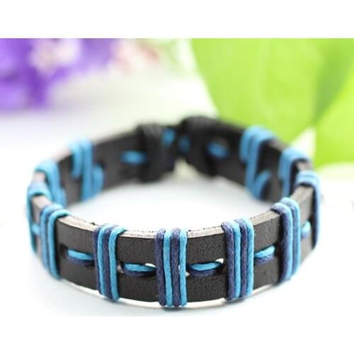 6 pcs/set Wrap Woven Fashion Handmade Men Ethnic Bracelets Male Women Leather Bracelet Men Bangle Wholesale Jewelry Gift DX68