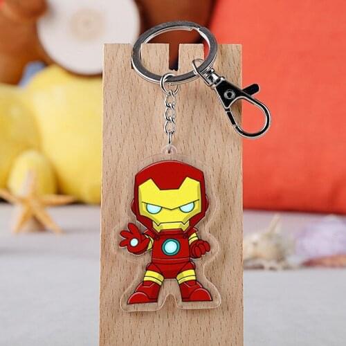 Marvel Avengers Acrylic Keychain Captain America Ant-Man Iron Man Panther Transparent Keyring Pendant Creative Gift Keychain