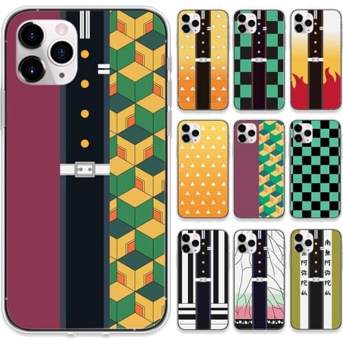 Anime Demon Slayer Phone Cases for IPhone 12 Mini Pro 7 8 Plus 11 Pro X XS MAX XR Kimetsu No Yaiba Soft TPU Cover Coque Concha