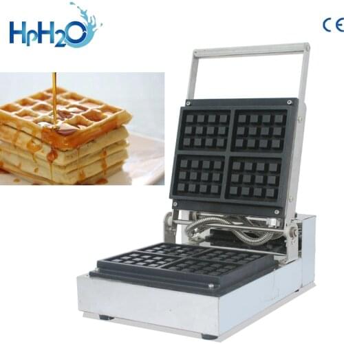 Commercial Non stick Mirror stainless steel electric 4 pcs waffle maker machine bubble waffle iron baker waffle machine
