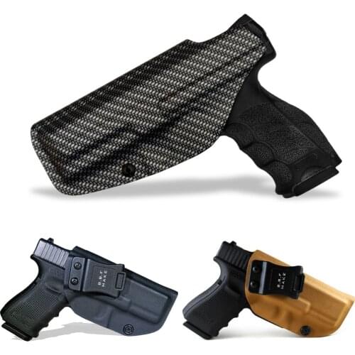 BBF Make IWB Carbon Fiber Woven KYDEX Gun Holster Fits: Glock 19 23 25 32 Cz p10c Inside Concealed Carry Pistol Case