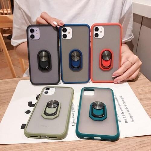 With Ring Bumper Phone Case for Xiaomi Mi 11 8 9 9T 10 10T Pro Mi Note 10 Lite CC9 CC9E A3 Holder Magnetic Soft Silicone Covers