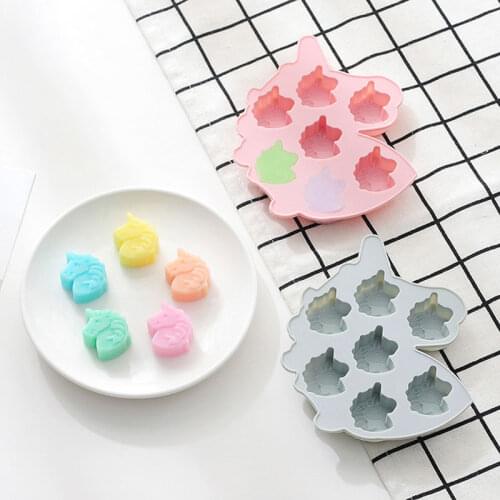 7 Cavities Cute Animals Mold Unicorn Handmade Silicone Mold Cake Decors Cake Chocolate Baking Mold Resin Mould