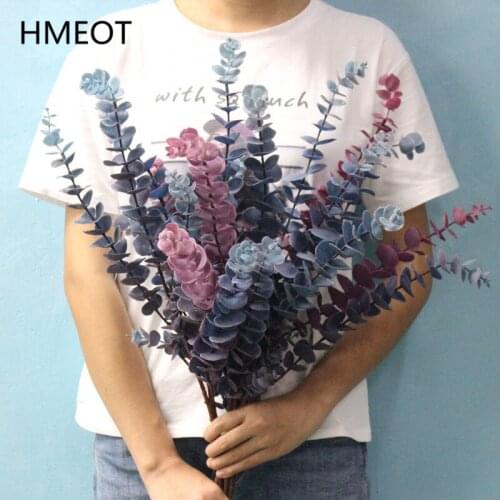 HMEOT simulation fake plants leaf big size branch Eucalyptus leaves Wedding christmas family party decor artificial flowers