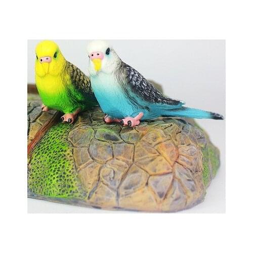 Cute Simulation Parrot Parakeet Miniature Landscape Ornament Animal Model Lawn Figurine Artificial Bird Photography Prop 2021