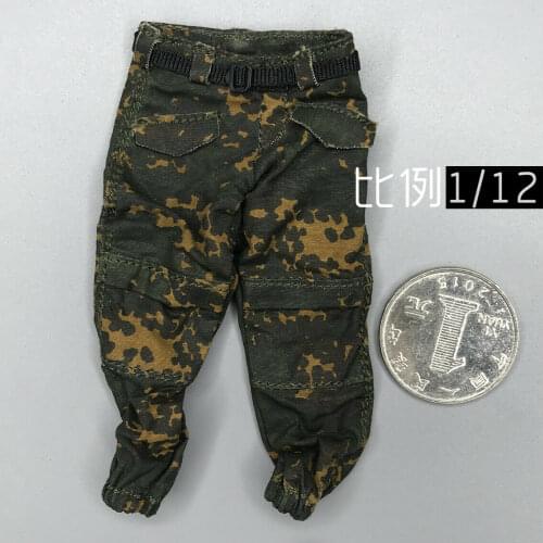 1/12 Scale Trendy Soldier Combat Uniform Pants Model for 6" Action Figure