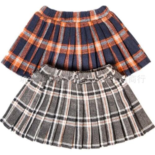 1-9Y Baby Girls Cotton Pleated Skirts 2019 Spring Autumn Elastic Waist Skirt for Girl Kids Children New Year Constume Clothing
