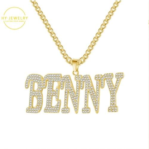 Personalized Custom Name Necklace For Women Stainless Steel Cuban Chain Pendant Men Hip-Hop Necklace/Iced Title Name Necklaces
