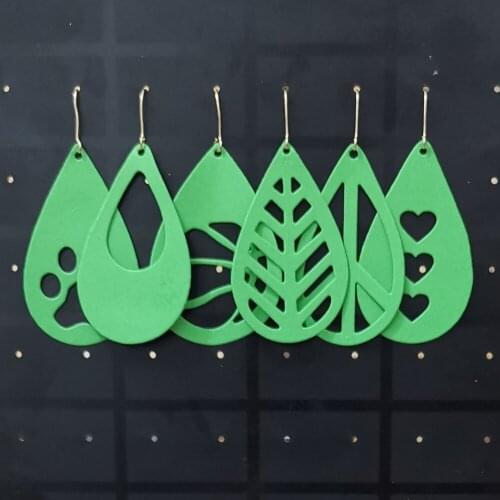 Hollow Leaf Water Drop Earring Metal Cutting Dies For Stamps Scrapbooking Stencils DIY Paper Album Card Decor Embossing 2021 New