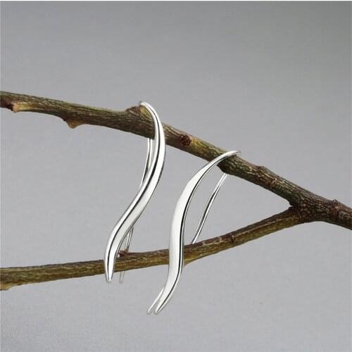 Simple Metal S Curve Shape Drop Earrings Temperament Elegant Female Jewelry Gift