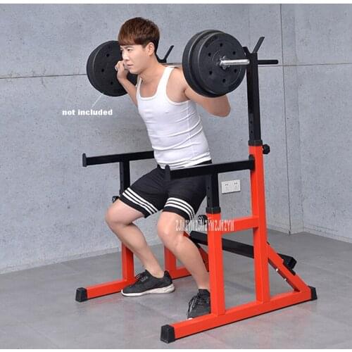 KX11 Adjustable Integrated Barbell Squat Rack Commercial Weight Lifting Barbell Rack Indoor Push Bench Barbell Semi-Frame Stand