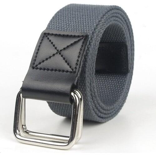 Unisex Double Rings Buckle Quick Release Belts Canvas Younger Outdoor Leisure Women Sport Men Zinc Alloy Jeans Accessories