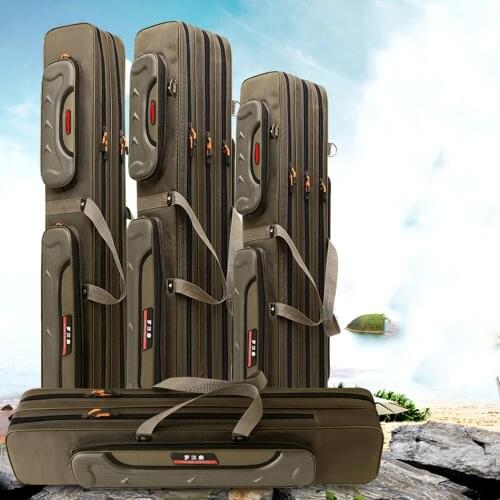 Army Green 1.3m Fishing Gear Package Foldable Canvas Fishing Rod Bag Long Soft Storage Shoulder Bag For Fishing Tool X273G