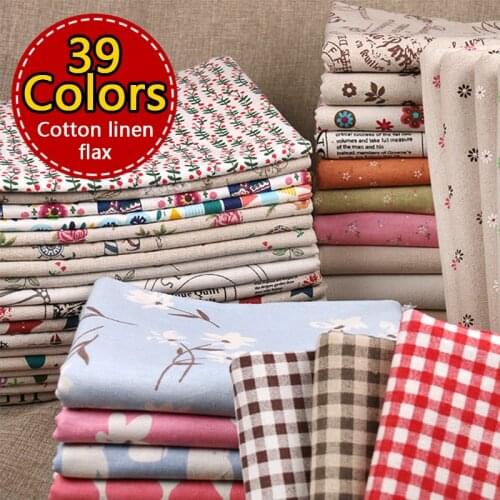 39colors Cotton Linen fabric Printed Linen Pastoral Broken Fabric flax Handmade DIY Table Cloth Curtain Home textile Sewing new