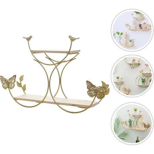1pc Iron Wall-Mounted Storage Rack Sundries Holder Nordic Wall Shelf Nordic Style Wall Hanging Shelf