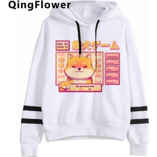 Shiba Inu Hoodie Harajuku Funny Hoodies Women Ullzang Cute Korean Style Autumn Winter Kawaii Sweatshirt 90s Hoody Female Girls