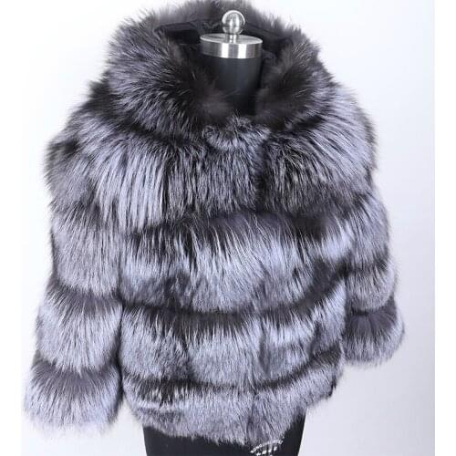 Vogue New New Luxury Natural Real Fox Fur Coat Women Winter Genuine Fur Jacket Hood Fashion Silm Outwear Real Fox Fur Coat