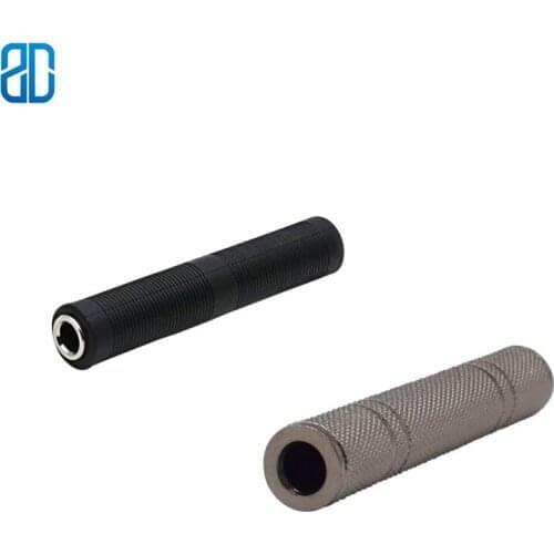 2PCS 6.35mm to 6.35mm 6.35mm Female to Female AdapterGold Plate AV Stereo for DVD VCD Sound System Amplifier HDTV Home Theater