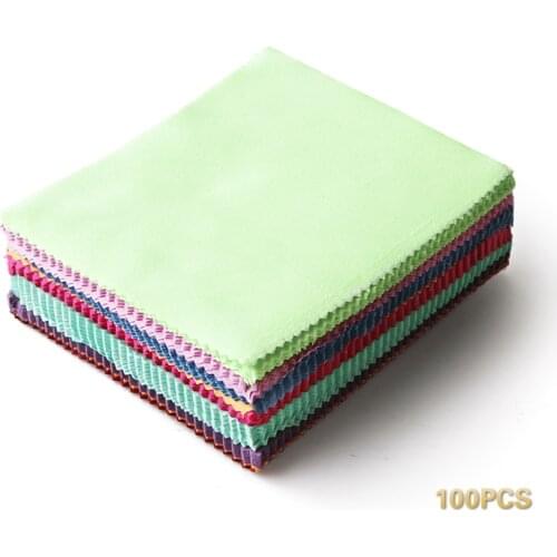 100PCS Thick Microfiber Cleaning Cloth Glasses Wipe Screen Lens Sunglasses Cleaner Cloth Glasses Can OEM Label Customized Logo