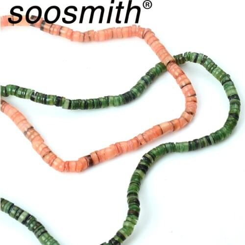 4mm Orange. Green Shell Spacer Beads 58cm Handmade Shell Beads for Jewelry Making DIY Women Bracelet Necklace Accessorie