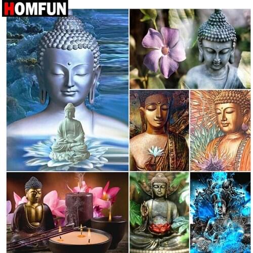 HOMFUN Full Square/Round Drill 5D DIY Diamond Painting "Buddha landscape" Embroidery Cross Stitch 5D Home Decor Gift