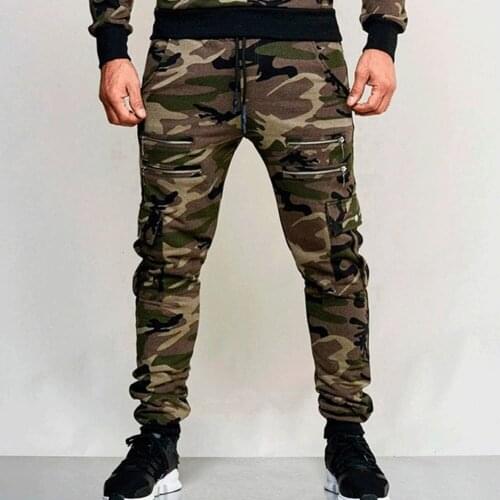 New Fashion Men´s Sports Fitness Running Sports Casual Soft Trousers Camouflage Print High Waist Sports Pants Slim Leggings
