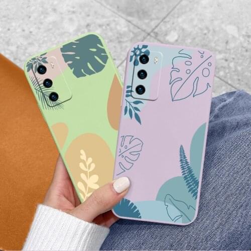 Plant Phone Case For Huawei P40 P30 P20 Pro Lite Camera Protective Cover On Huawei Mate 40 30 20 Pro Lite P Smart 2021 Y7A