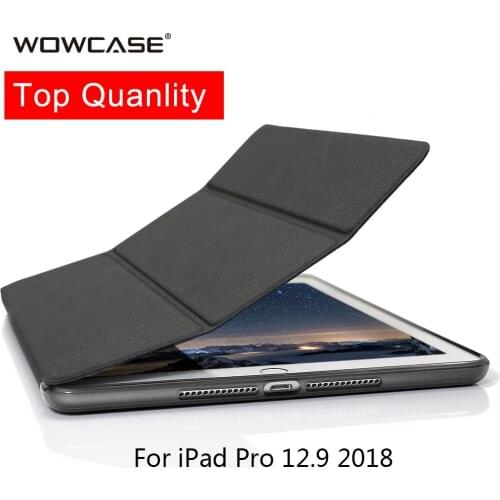 WOWCASE Trifold Stand Cases For iPad Pro 11/12.9/9.7 2018 Case Leather PC+Silicone Back Cover For iPad 2018 Case Coque Funda