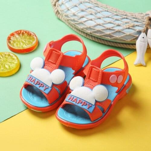 Disney cartoon childrens Mickey Mouse boys and girls non-slip soft-soled sandals beach shoes