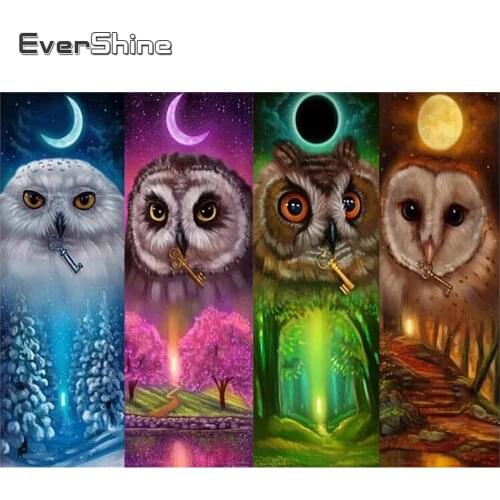 Evershine 5D DIY Diamond Painting Owl Full Square Round Diamond Embroidery Sale Animal Rhinestones Pictures Home Decoration