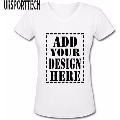 URSPORTTECH Customized T shirt Women Female Print Your Own Design High Quality Send Out In 3 Days White Color XS-3XL