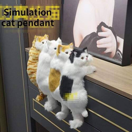 Handmade simulation cat hanging ornaments creative posted home decoration accessories for living room birthday wedding gifts