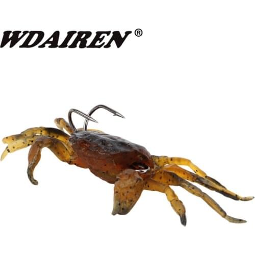 1Pc 8cm 35g Artificial Crab Lure Bait 3D Simulation Multicolour Soft Fish Bait With Hook Fishing Lures For Winter Fishing tackle