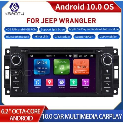 KSAOTU 6532 6.2" 8-Core Android 10.0 Car Stereo Carplay DSP DAB+ GPS WiFi USB DVB-T 4G TPMS Canbus OBD2 For JEEP WRANGLER