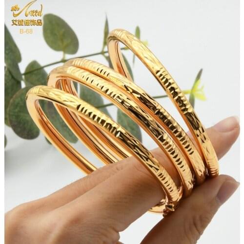 Copper Gold Plated Bangles For Women Luxury Brand Woman Bracelet Arabic Jewelry Wholesale Offers Charm Bracelet African Indian
