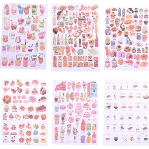 Mini Plant Food Text Korean Stickers Papers Flakes Kids Decorative For Cards Stationery
