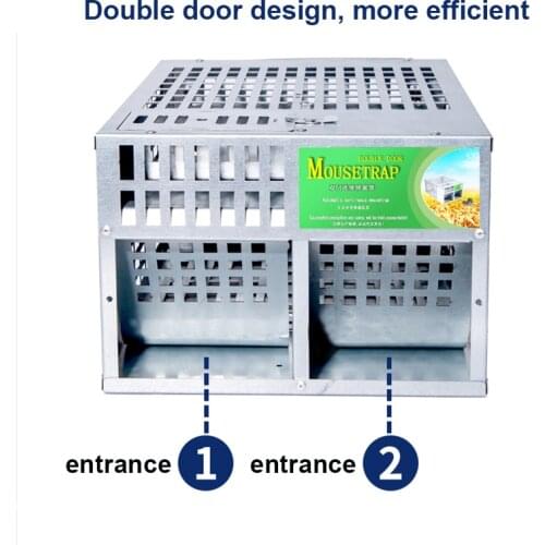 Double Door Reusable Catching Mice Mouse Weasel Traps Bait Snap Rodent Catcher Mousetrap Rat Hunting Cage with Strong Packaging