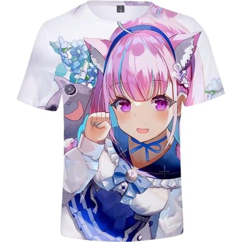 Fashion S2K HOLOLIVE VTuber minato aqua 3D Comfortable and breathable Men/Women Clothes T-shirt Lovely Kawaii Retro Innovation